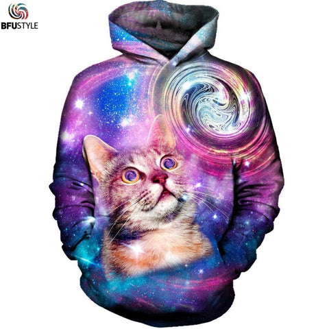 Space Galaxy Cat Hoodies Collection